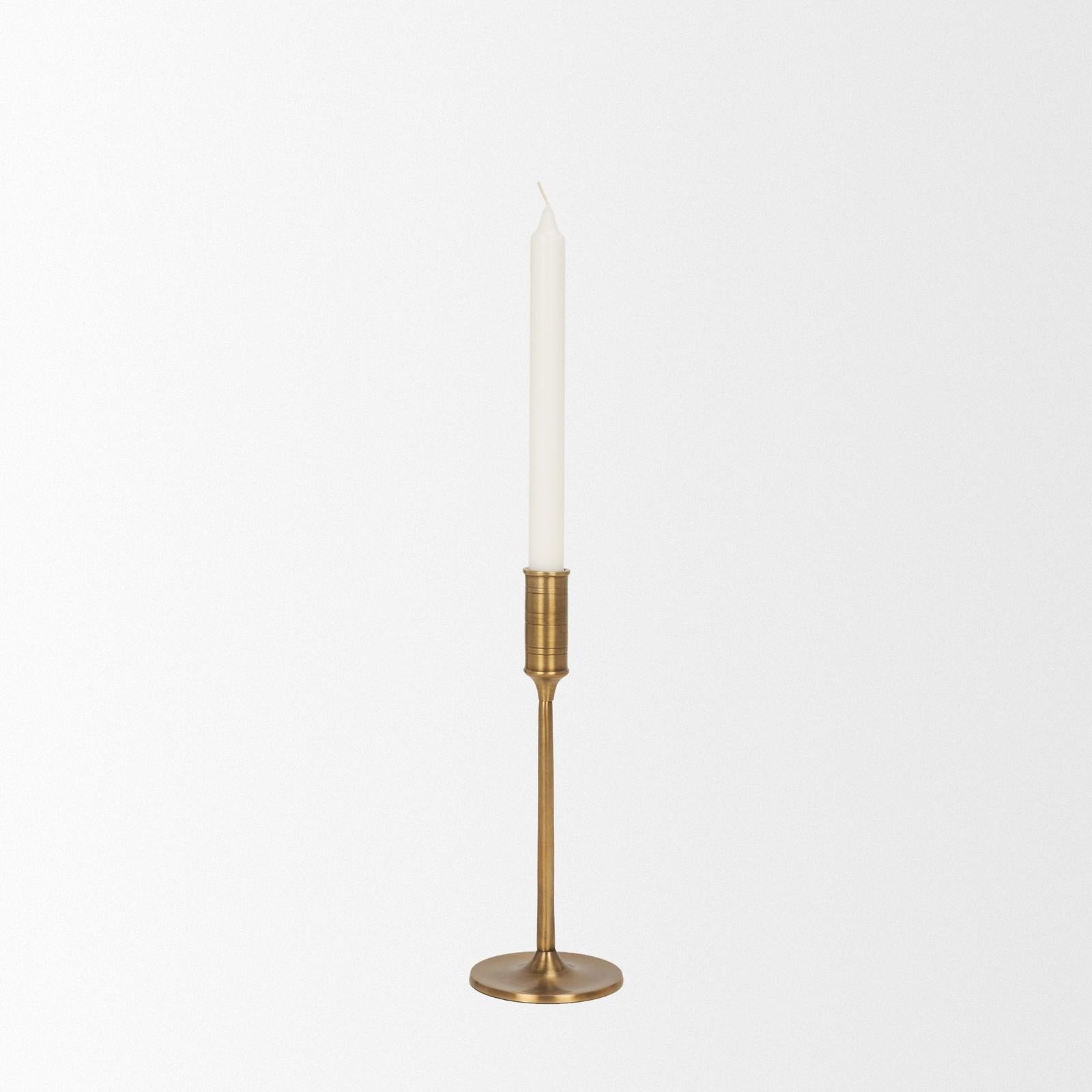 Mercana Chantria Solid Natural Brass Adjustable Taper Candle Holder