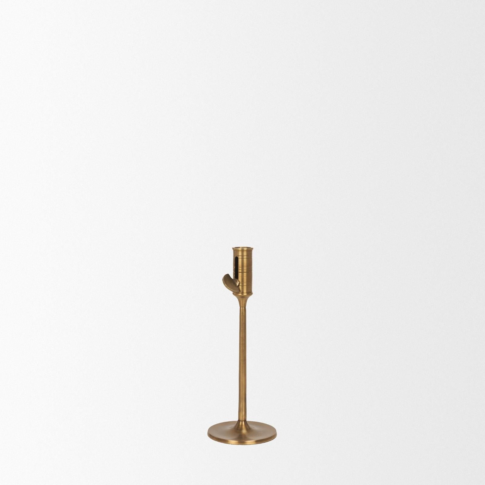 Mercana Chantria Solid Natural Brass Adjustable Taper Candle Holder