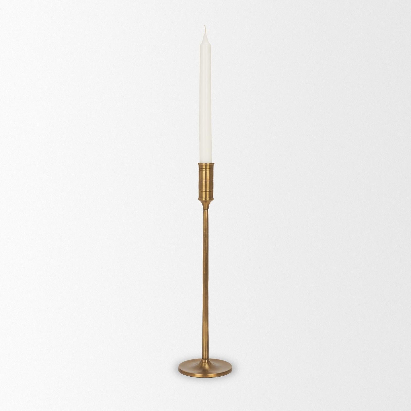 Mercana Chantria Solid Natural Brass Adjustable Taper Candle Holder