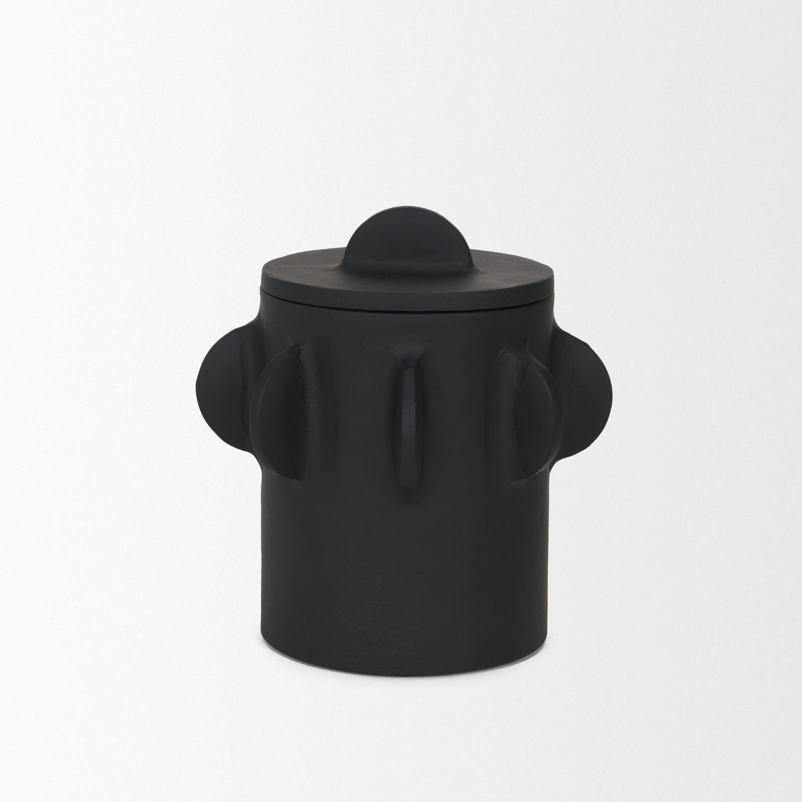 Mercana Deacon Metal Canister with Sculptural Handles
