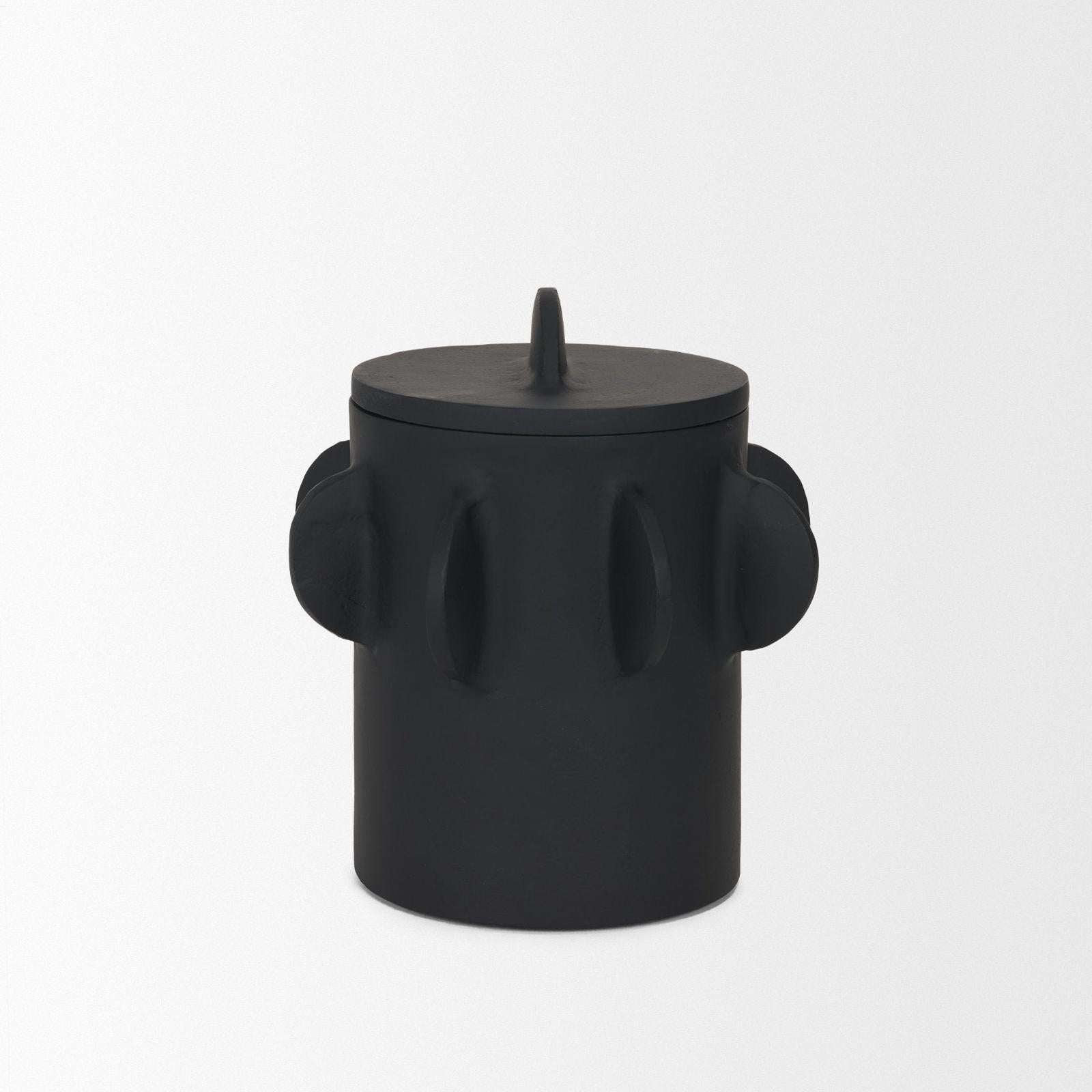 Mercana Deacon Metal Canister with Sculptural Handles