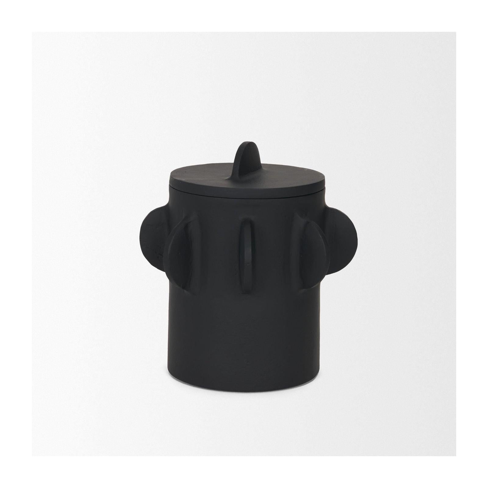 Mercana Deacon Metal Canister with Sculptural Handles