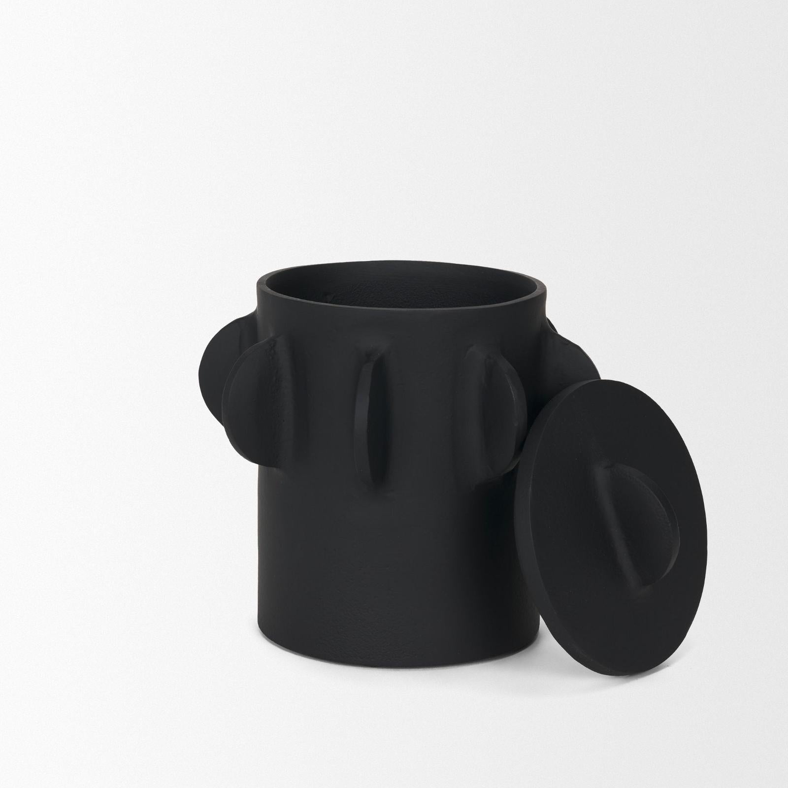 Mercana Deacon Metal Canister with Sculptural Handles