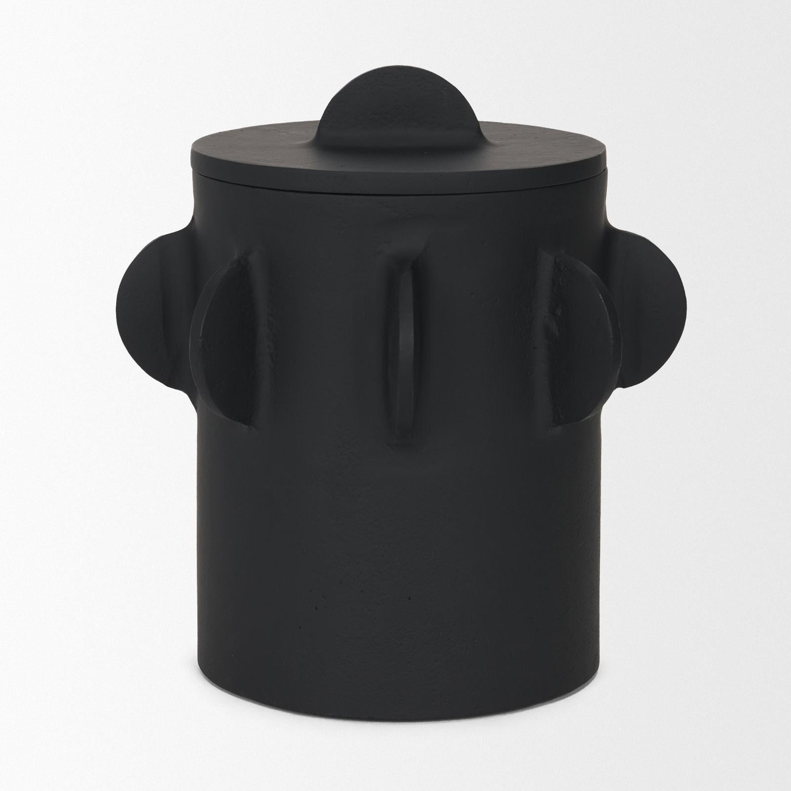 Mercana Deacon Metal Canister with Sculptural Handles