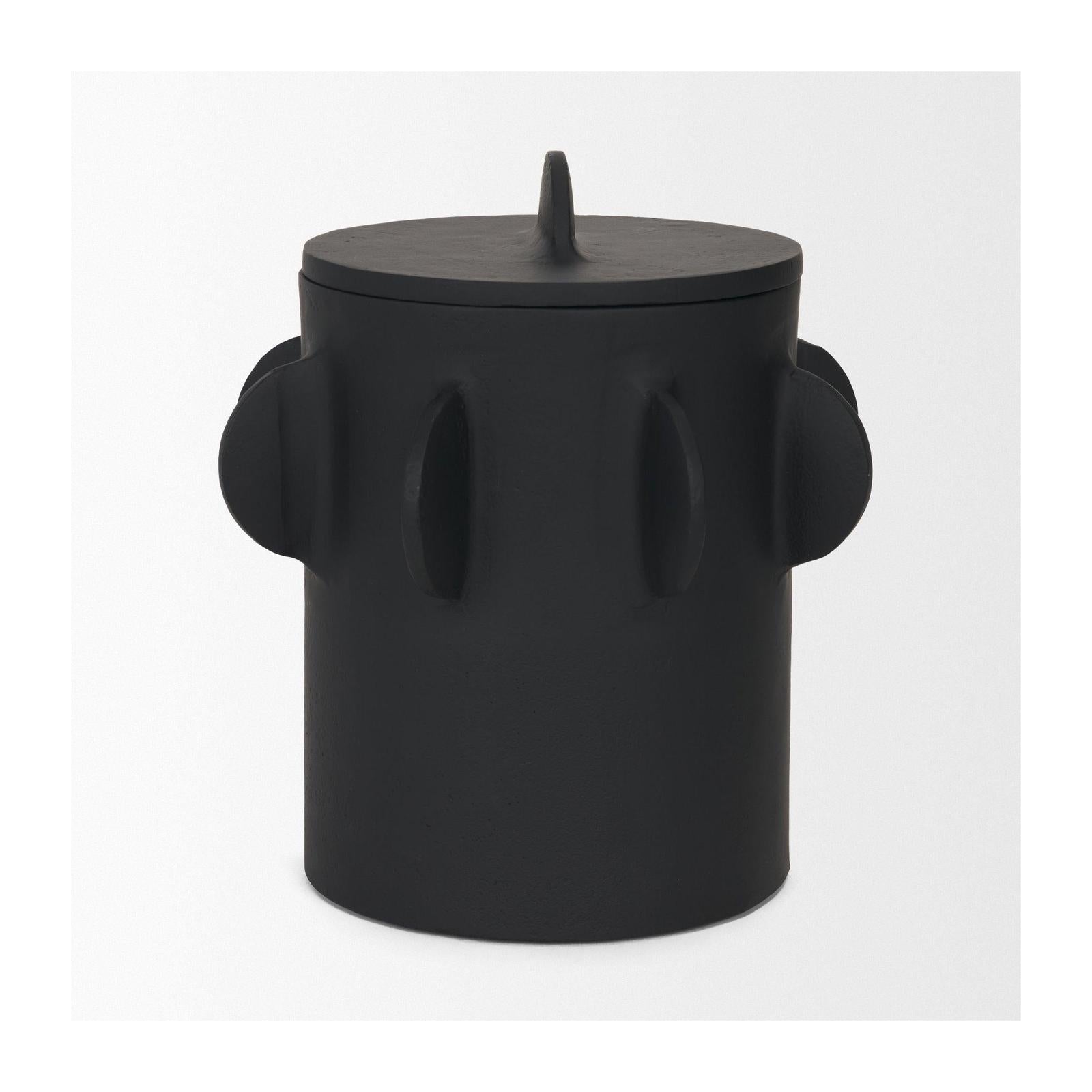 Mercana Deacon Metal Canister with Sculptural Handles