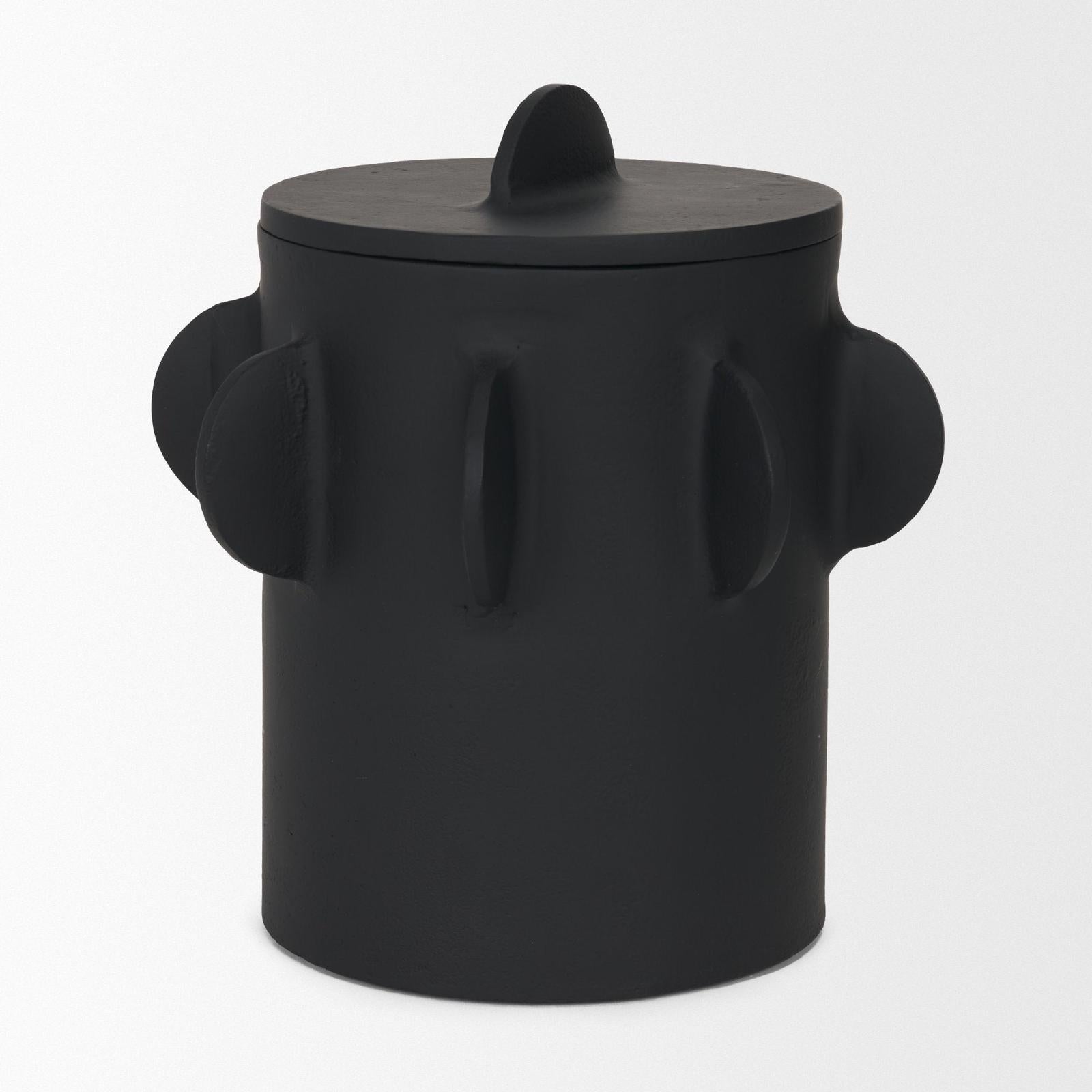 Mercana Deacon Metal Canister with Sculptural Handles
