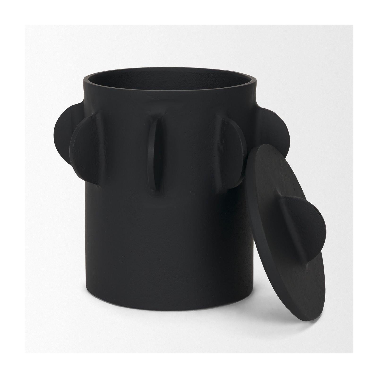 Mercana Deacon Metal Canister with Sculptural Handles