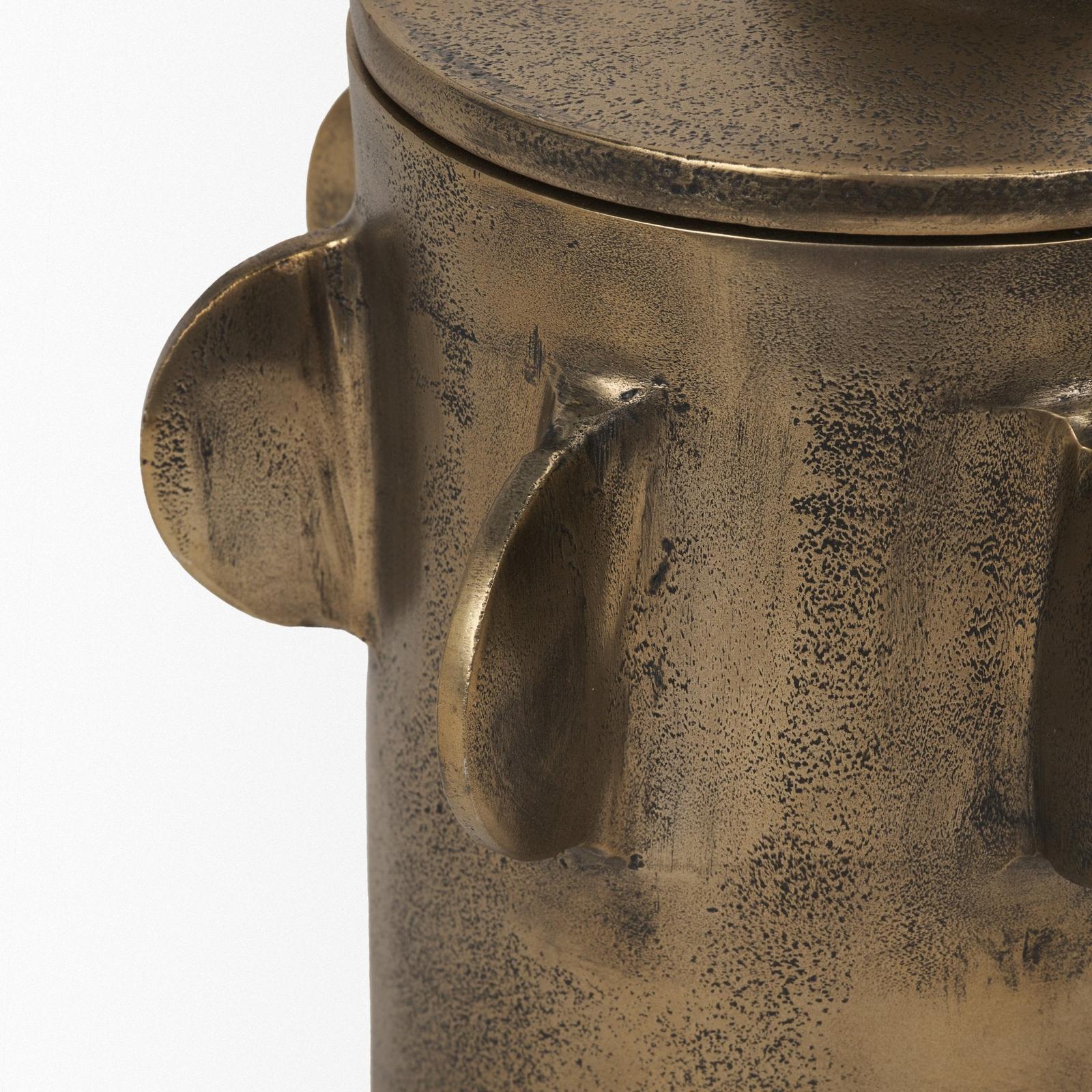 Mercana Deacon Metal Canister with Sculptural Handles