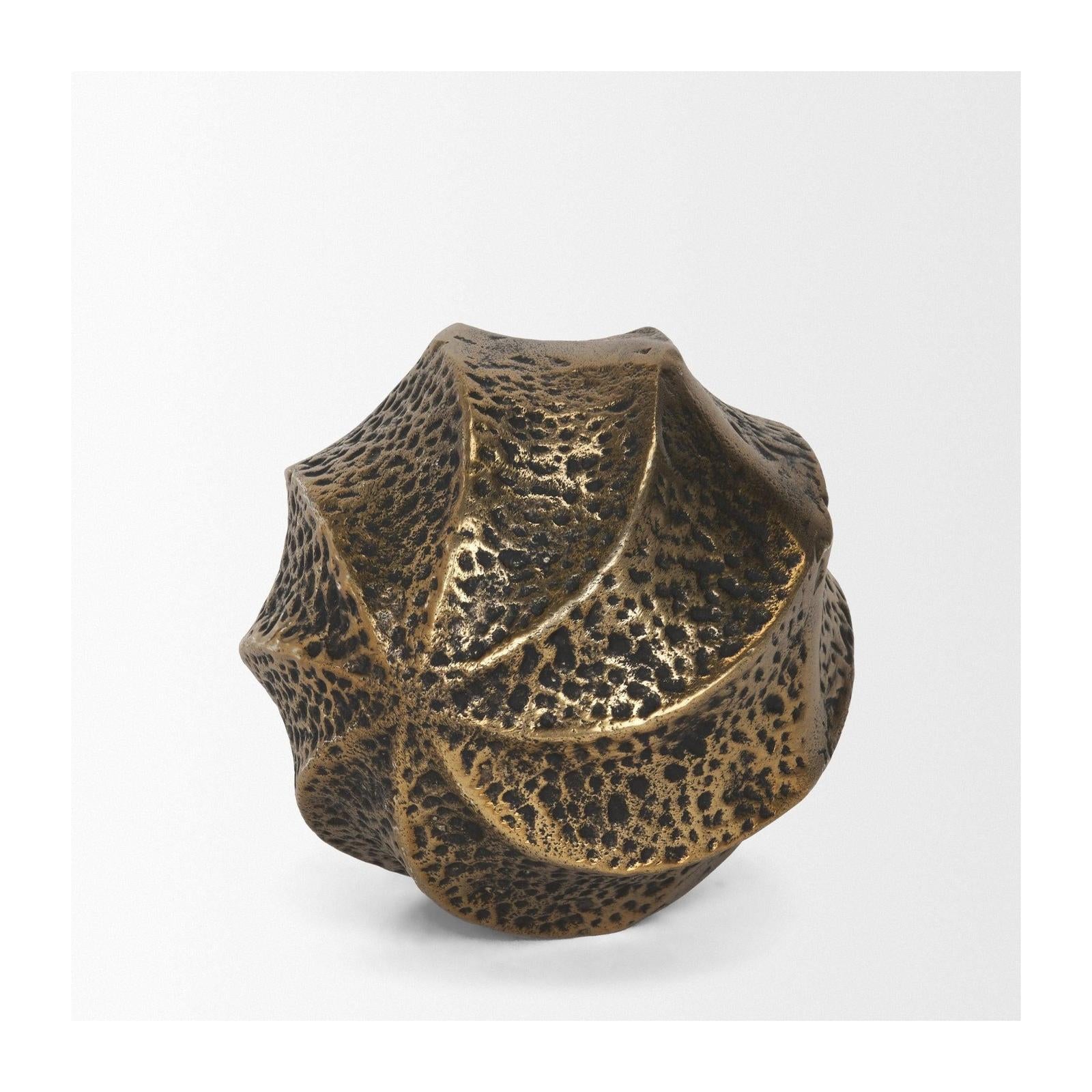 Mercana Imani Small Sculptural Textured Metal Decorative Orb Object