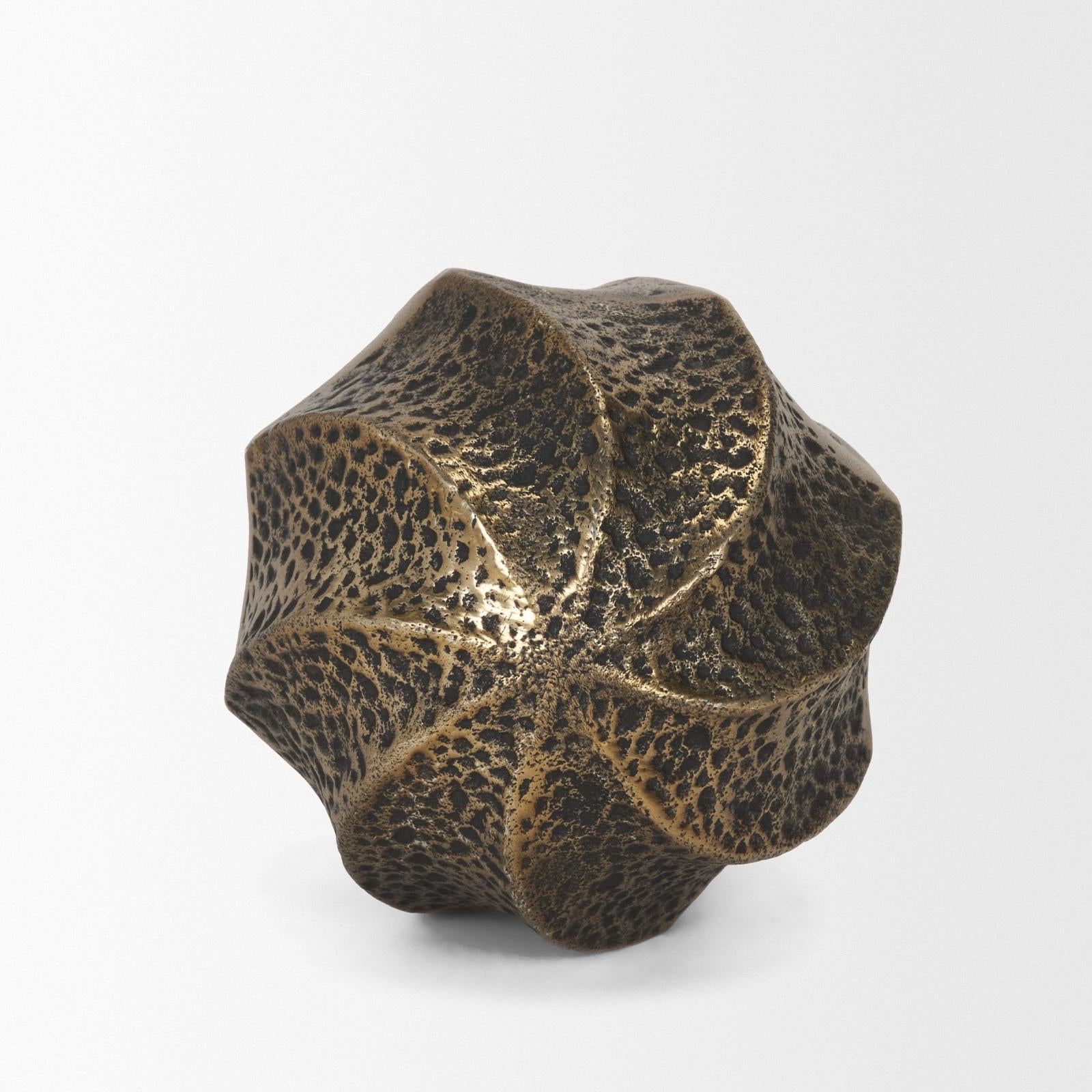 Mercana Imani Small Sculptural Textured Metal Decorative Orb Object