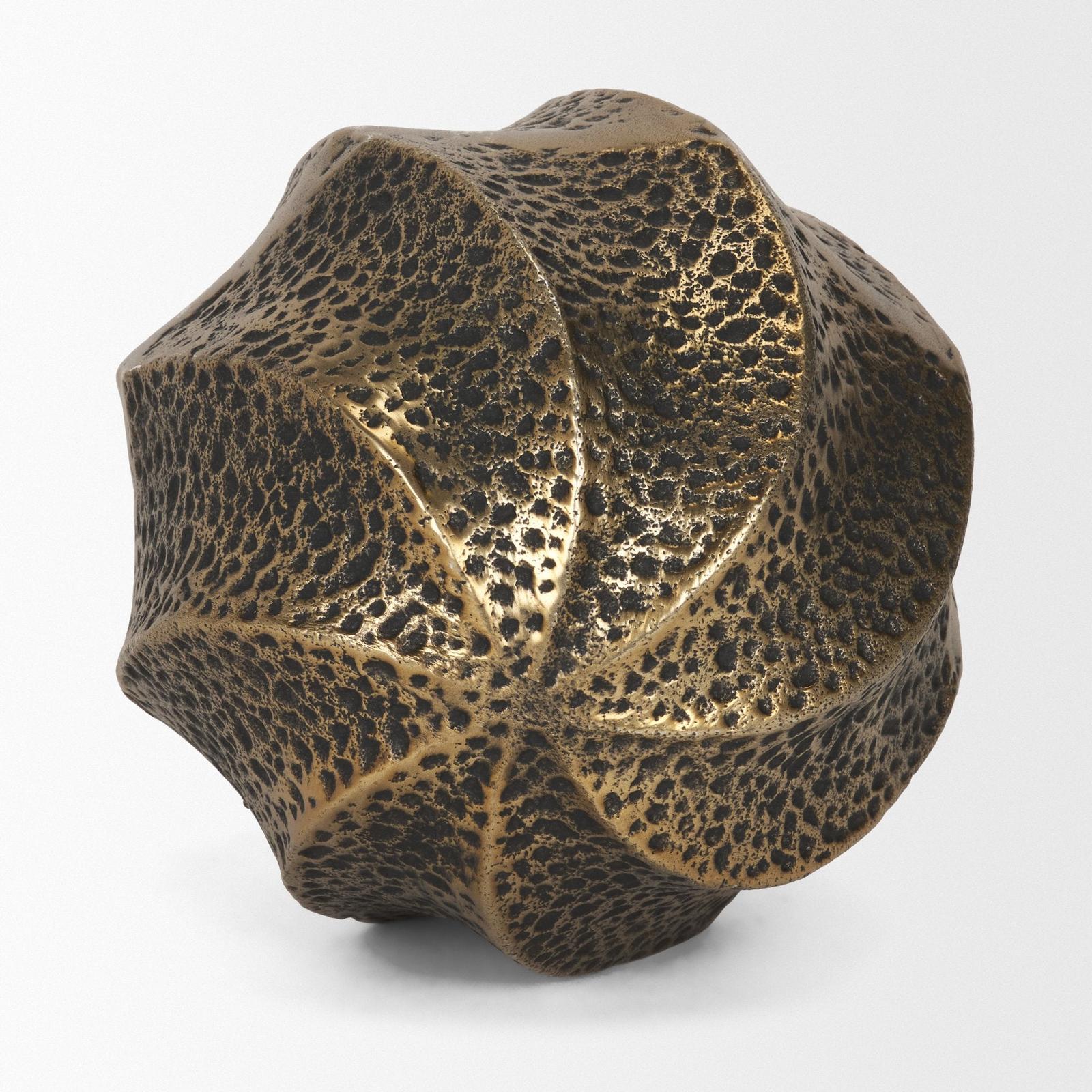 Mercana Imani Small Sculptural Textured Metal Decorative Orb Object