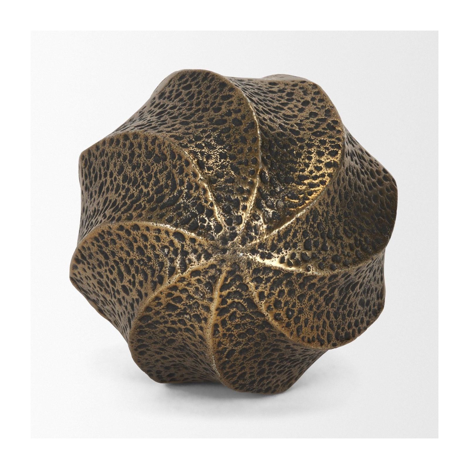 Mercana Imani Small Sculptural Textured Metal Decorative Orb Object