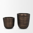 Mercana Aivana Antiqued Gold Metal Floor Vase