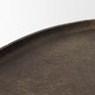 Mercana Jianna Oval Textured Antiqued Gold Metal Tray with Handles
