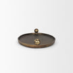 Mercana Jianna Oval Textured Antiqued Gold Metal Tray with Handles