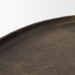 Mercana Jianna Oval Textured Antiqued Gold Metal Tray with Handles
