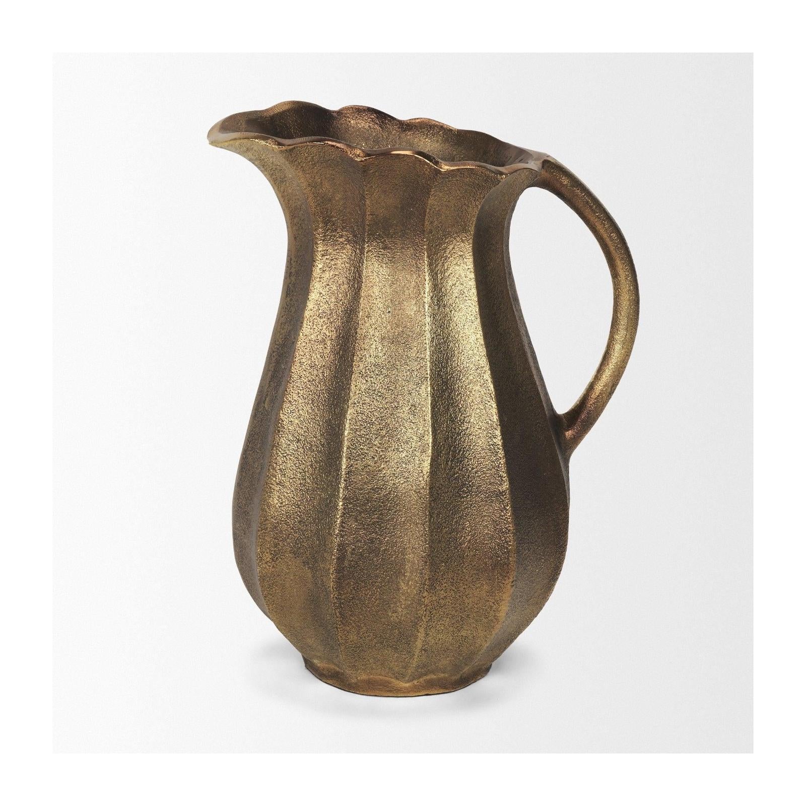 Mercana Anya Scalloped Petal Cast Metal Jug