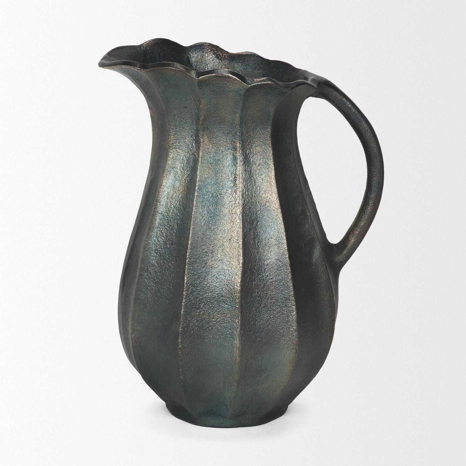 Mercana Anya Scalloped Petal Cast Metal Jug