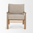 Mercana Witton Gray Fabric Beech Wood Slingback Backrest Accent Lounge Chair
