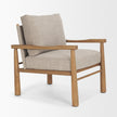 Mercana Witton Gray Fabric Beech Wood Slingback Backrest Accent Lounge Chair