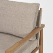 Mercana Witton Gray Fabric Beech Wood Slingback Backrest Accent Lounge Chair