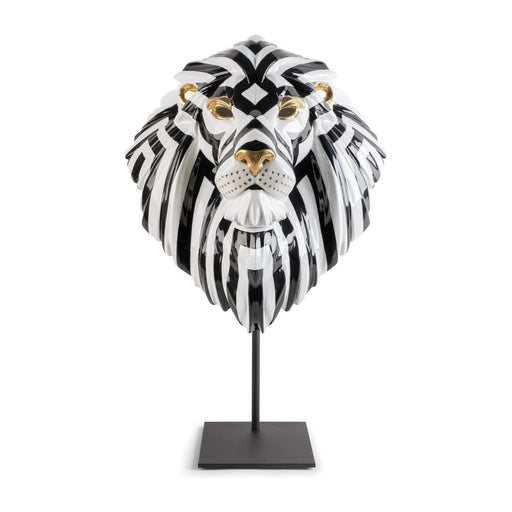 Lladro Lion mask black-gold
