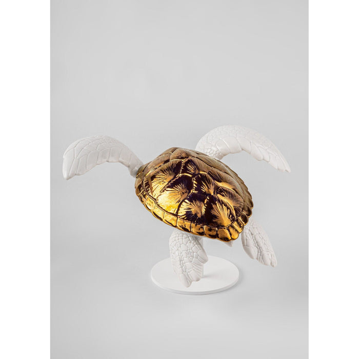 Lladro Sea turtle I white - copper