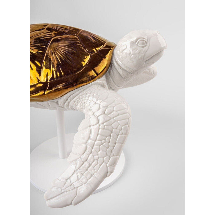 Lladro Sea turtle II white - copper