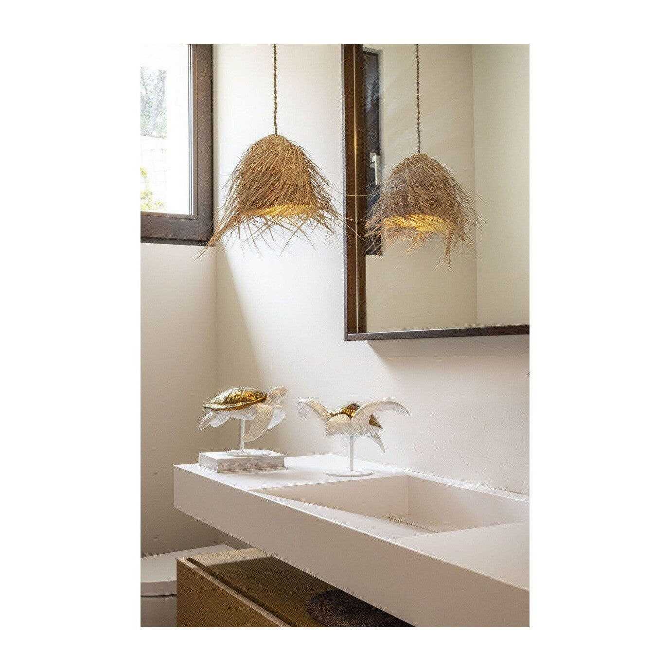 Lladro Sea turtles couple white - copper