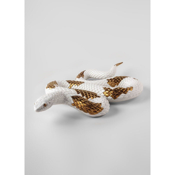 Lladro Snake white - copper