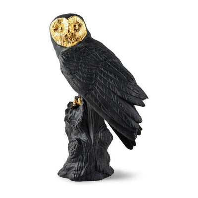 Lladro Owl black-gold