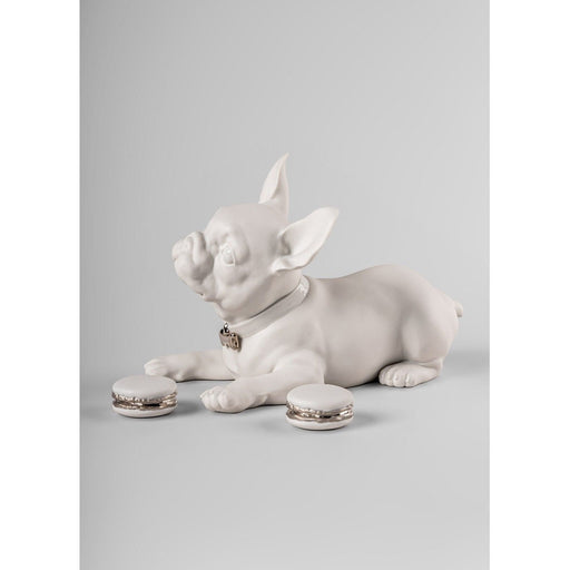 Lladro French Bulldog With Macarons Re-Deco
