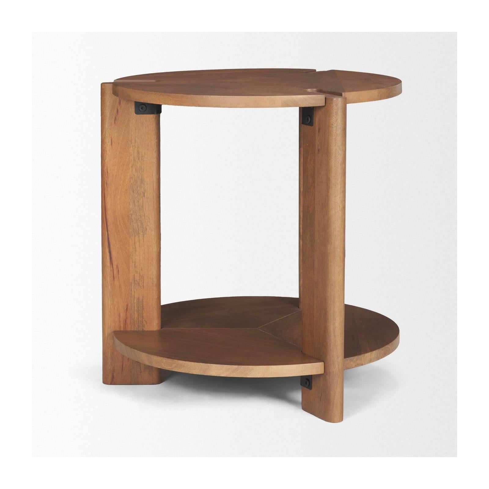 Mercana Hisako Mid Brown Open Round Accent Table