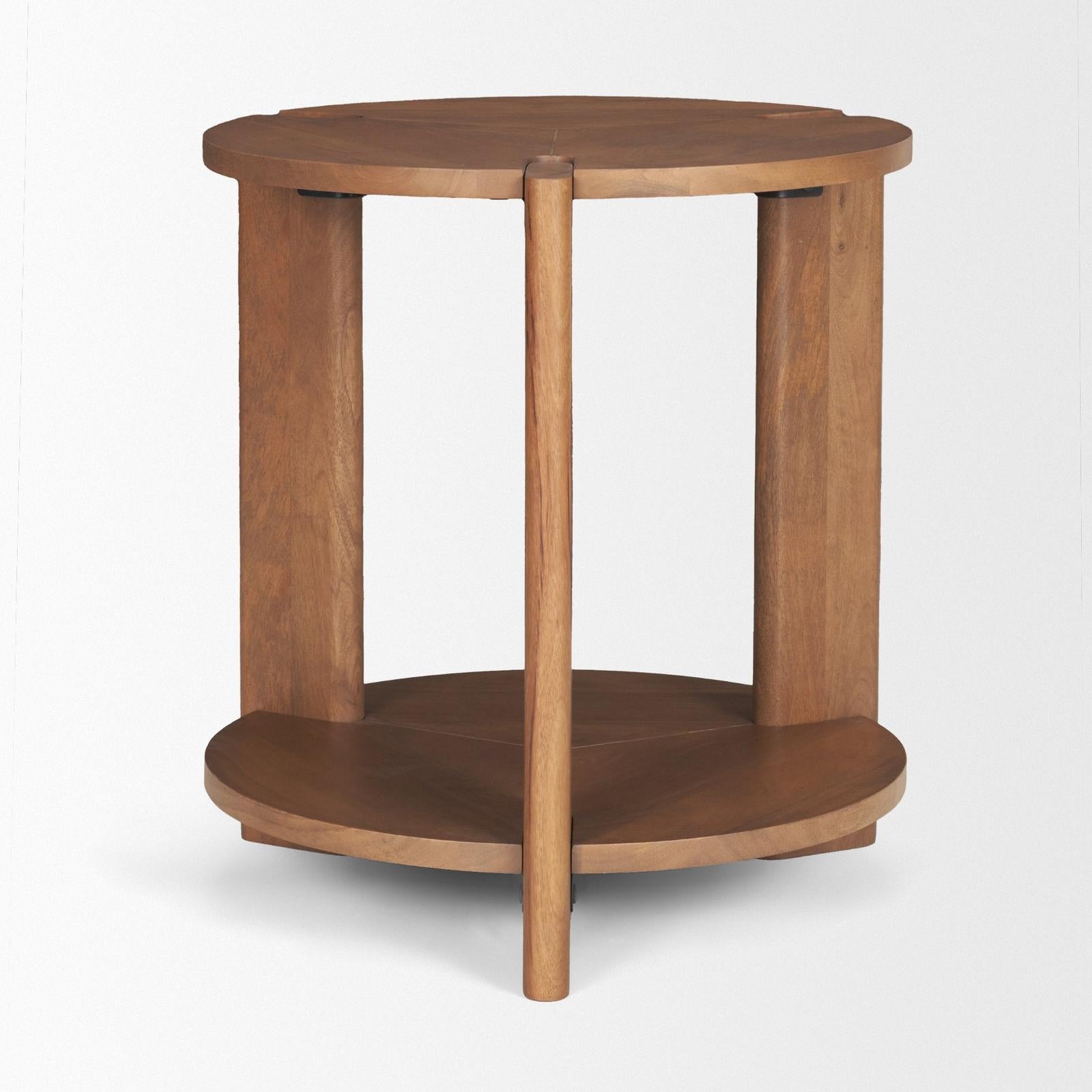 Mercana Hisako Mid Brown Open Round Accent Table