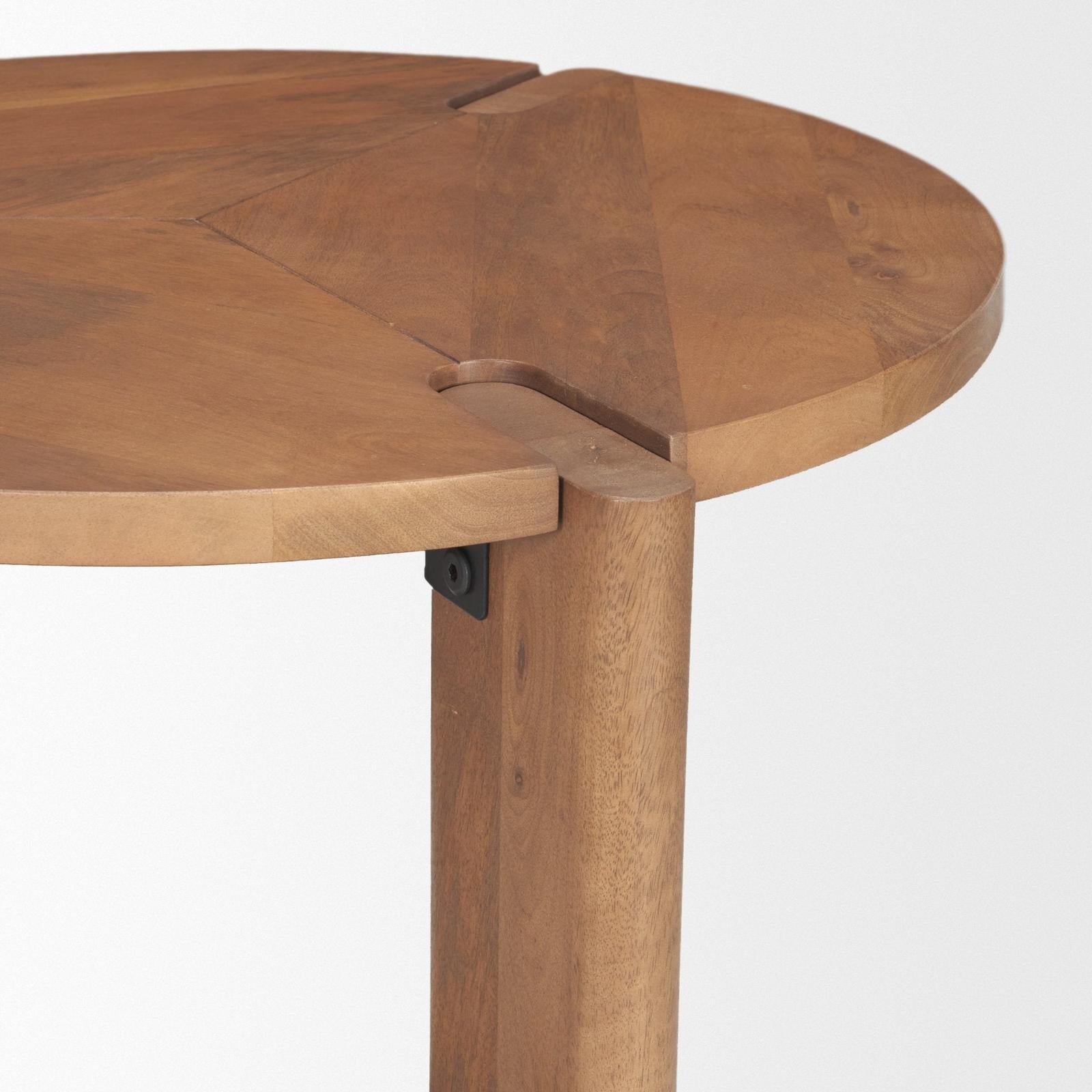 Mercana Hisako Mid Brown Open Round Accent Table