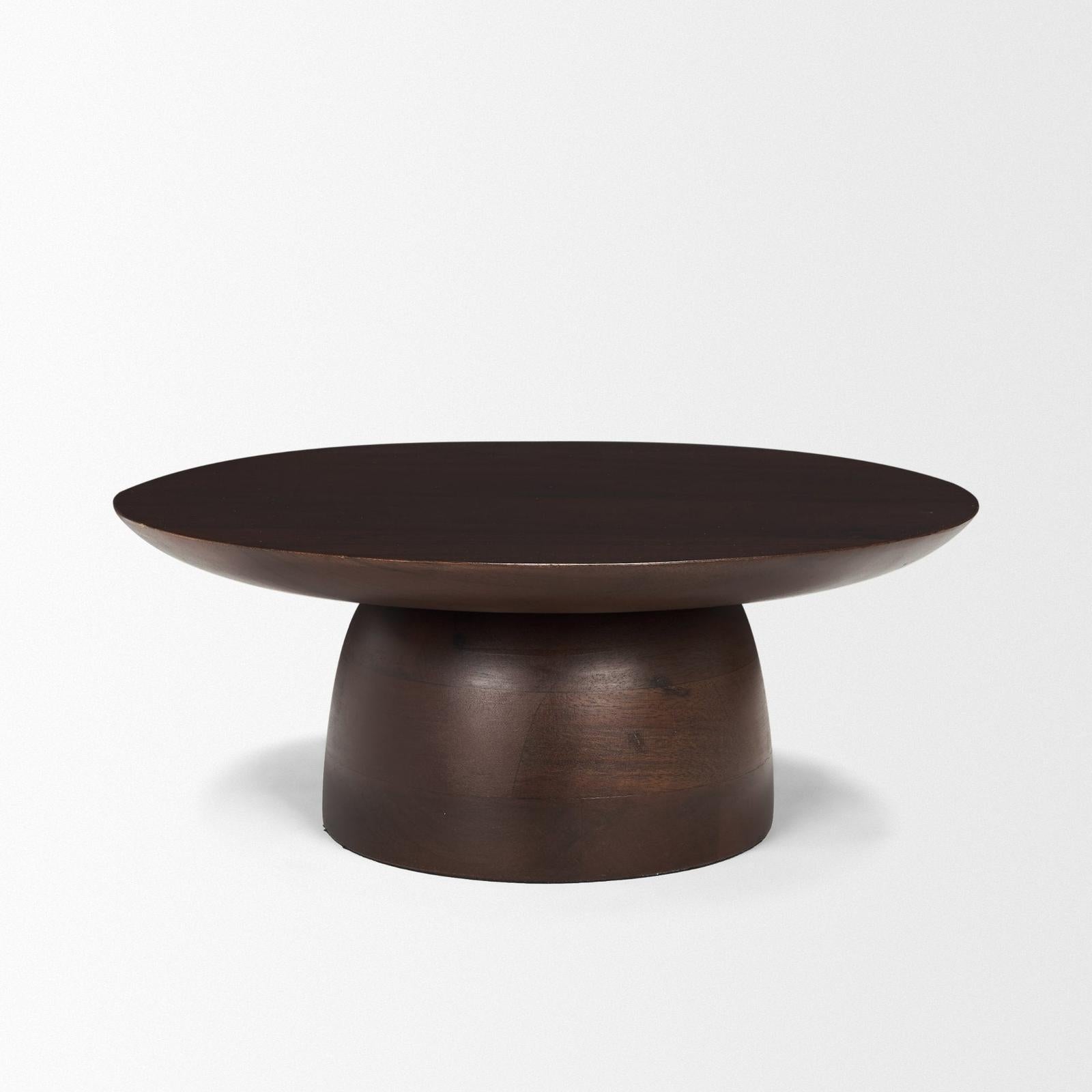 Mercana Sadira Mid-Dark Brown Solid Wood Round Riser