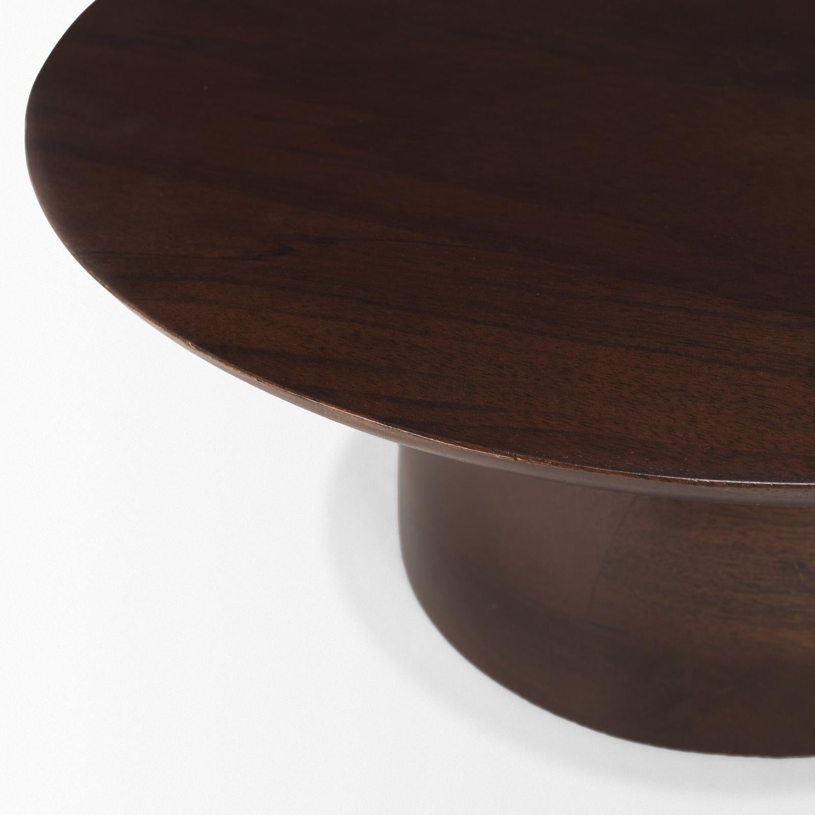 Mercana Sadira Mid-Dark Brown Solid Wood Round Riser