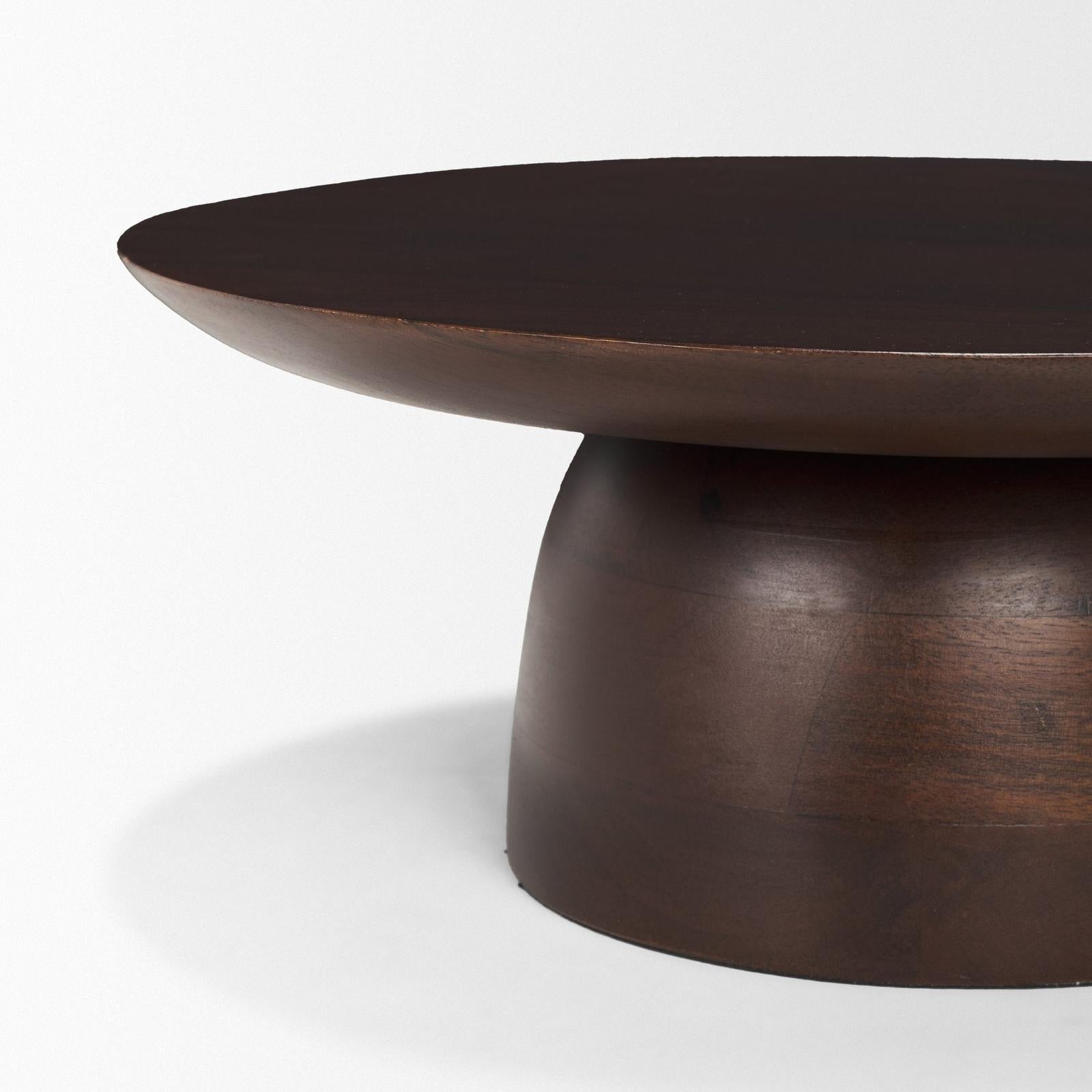 Mercana Sadira Mid-Dark Brown Solid Wood Round Riser