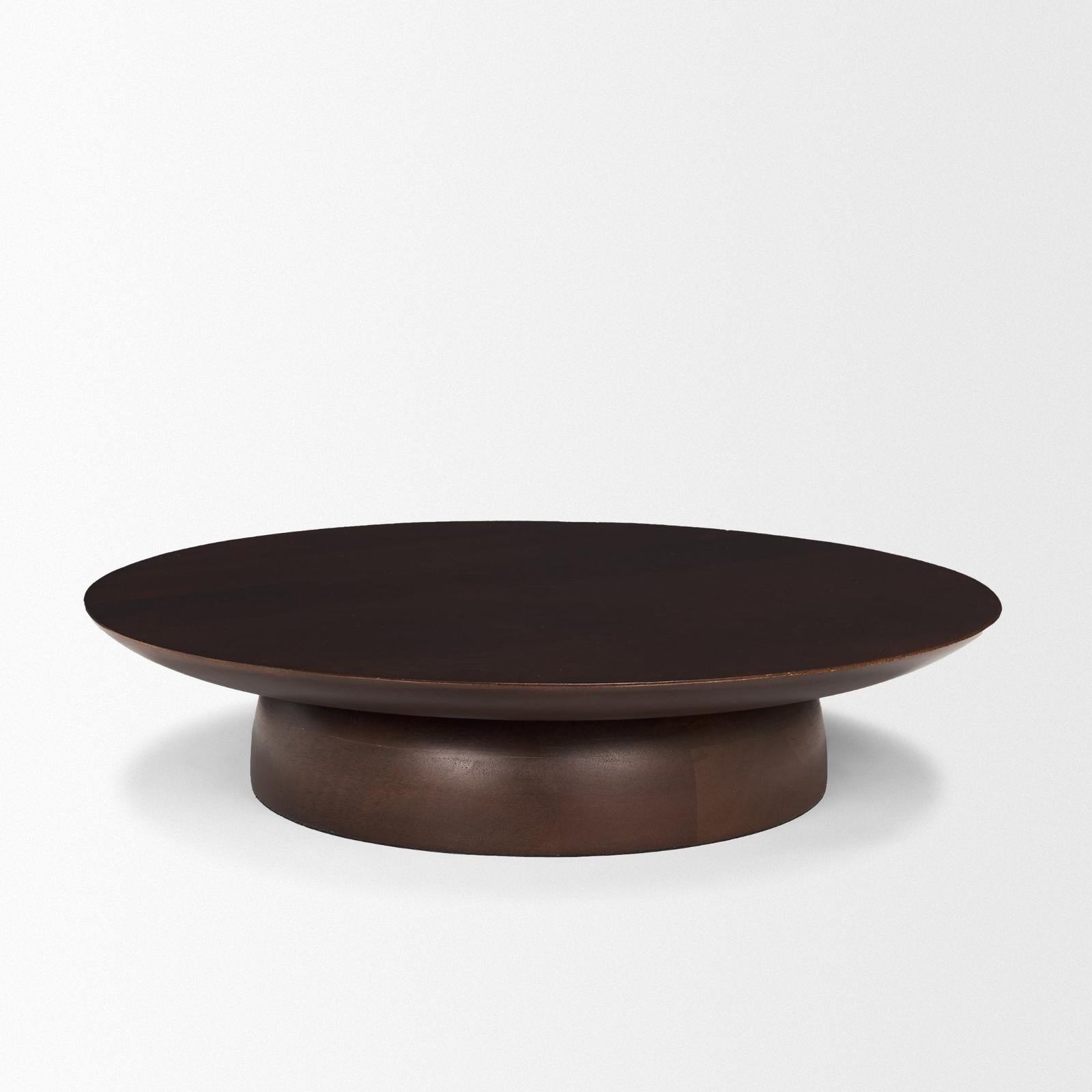 Mercana Sadira Mid-Dark Brown Solid Wood Round Riser