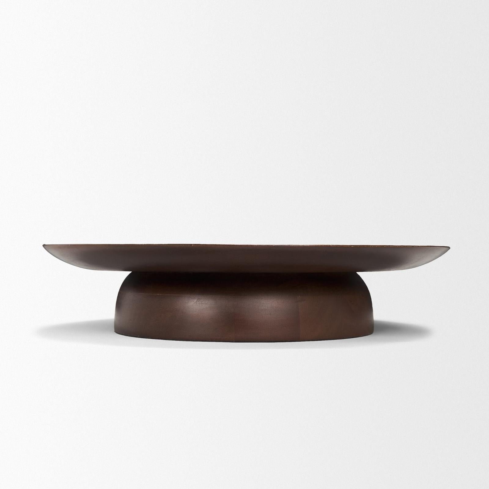 Mercana Sadira Mid-Dark Brown Solid Wood Round Riser