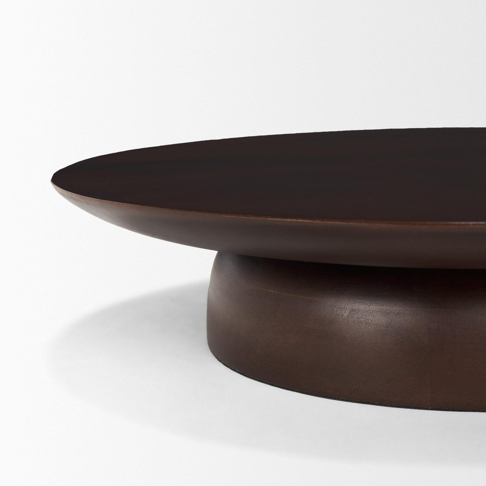 Mercana Sadira Mid-Dark Brown Solid Wood Round Riser