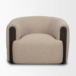 Mercana Kornelia Textured Mushroom Fabric Barrel Accent Chair