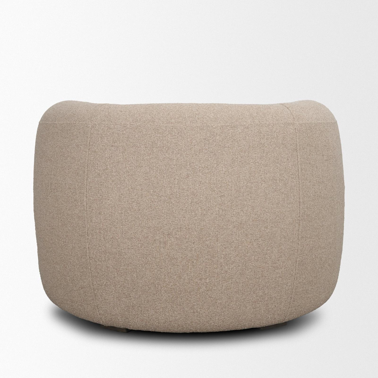 Mercana Kornelia Textured Mushroom Fabric Barrel Accent Chair