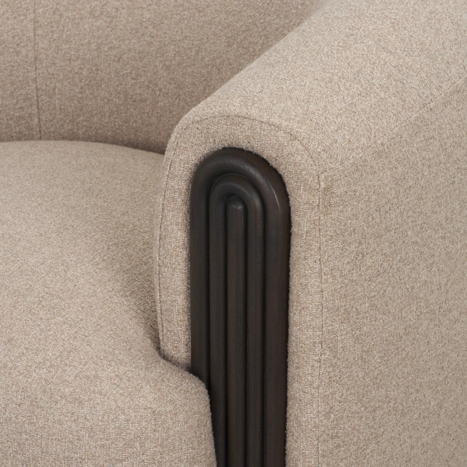 Mercana Kornelia Textured Mushroom Fabric Barrel Accent Chair