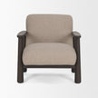 Mercana Willmar Textured Mushroom Gray Fabric Espresso Brown Wood Accent Lounge Chair