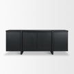 Mercana Rowan Black Oak Wood Closed 4 Door Sideboard