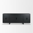 Mercana Rowan Black Oak Wood Closed 4 Door Sideboard