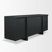 Mercana Rowan Black Oak Wood Closed 4 Door Sideboard