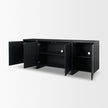 Mercana Rowan Black Oak Wood Closed 4 Door Sideboard