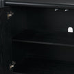 Mercana Rowan Black Oak Wood Closed 4 Door Sideboard